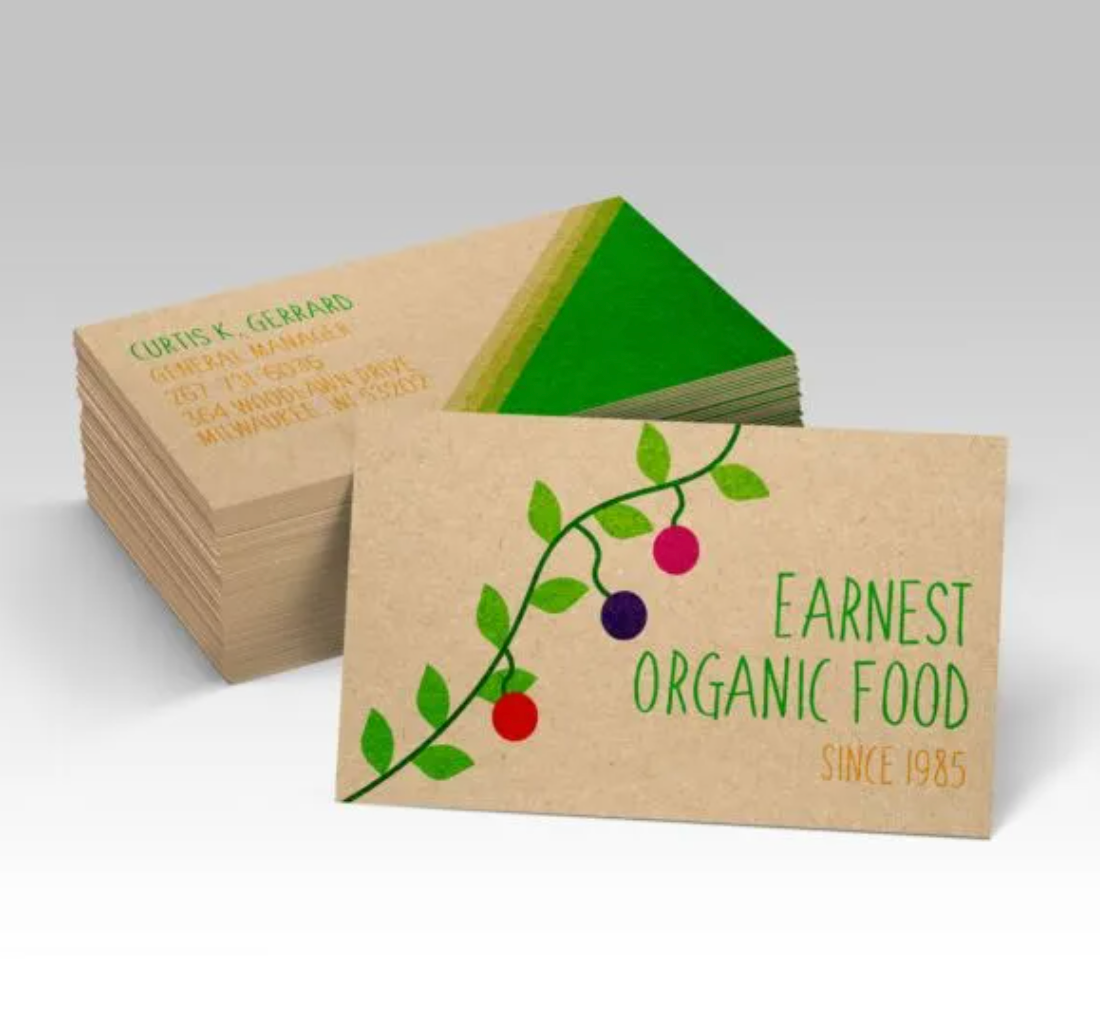 3.5"x2"- Full Color 18PT Uncoated Brown Kraft Business Cards